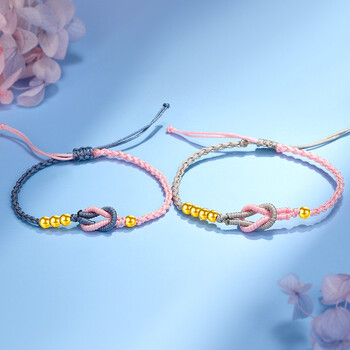 黄金转运珠手绳女款999足金珠古法编制小金豆手链送礼女友礼物 1小