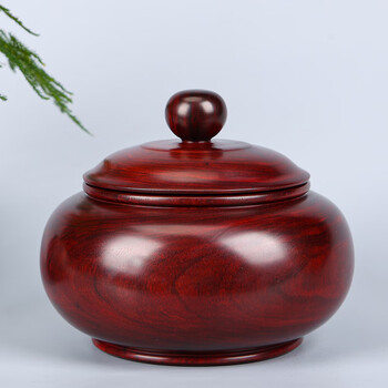 guen印度小叶紫檀茶叶罐实木质物罐高级精品储存茶罐红木醒茶罐木制密