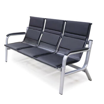 办公沙发三人位茶几组合连排椅接待沙发铁架候诊排椅等候椅长条椅s058