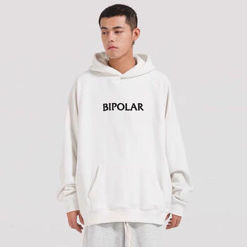 橦舟渡bipolar卫衣基础男重磅印花国潮牌套头情侣装宽松秋冬季休闲