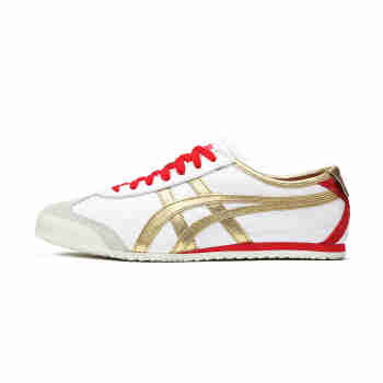 Onitsuka Tiger鬼塚虎 MEXICO66 男女时尚复古运动休闲鞋 板鞋男鞋子 B1 白色红色 5