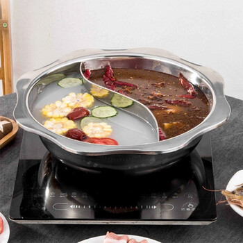 nuolikes火锅鸳鸯锅火锅盆家用不锈钢明火锅涮锅八角盆大容量不串味锅