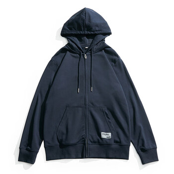 nasalike秋冬季连帽拉链开衫卫衣男女同款潮牌宽松百搭外套上衣宝蓝色