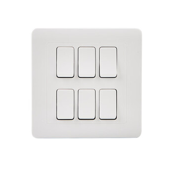 86型六开单控面板墙壁开关方型6按键六联多键家用控制电灯小六开