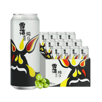 雪花啤酒 9度纯9  500ml*12听 整箱装（Snowbeer）