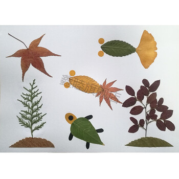 树叶子手工制作图片树叶粘贴画diy手工材料包幼儿园秋天真树叶贴画
