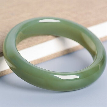 誉尚荣(yushangrong)新疆和田玉且末蓝手镯玉石镯子女青玉手镯青绿镯