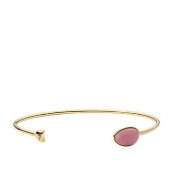 fossil化石女士手镯georgia淡紫色金色不锈钢开口时尚休闲jf03785710