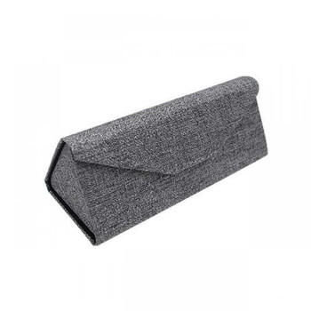 时光剪麻布眼镜盒 可折叠三角眼镜盒抗压便携时尚文艺太阳镜镜盒 灰色