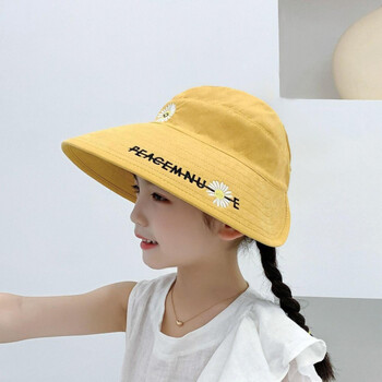 拉2-13岁儿童渔夫帽女童夏季薄款透气遮阳帽中童宝宝夏天戴的帽子