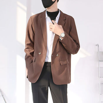 junsrm新品轻熟风长袖休闲西装男套装春秋季韩版宽松一套搭配男士西服