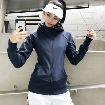 京东官方直营店正品dcw连帽运动外套女宽松显瘦跑步夹克拉链长袖户外