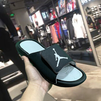 黑金运动情侣休闲aj5拖鞋男纯白凉鞋女变色龙魔术贴沙滩鞋