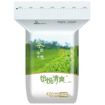 倍舒特 怡悦系列 茶多酚清香净味棉柔超薄防侧漏超长夜用卫生巾 420mm 2片*1包