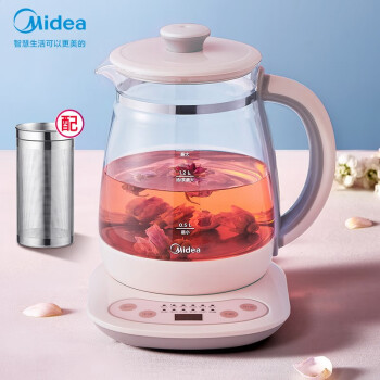 美的（Midea）养生壶电水壶多功能煮茶壶花茶壶电茶壶煮水壶煮茶器烧水壶电热水壶玻璃带滤网MK-YS15M210