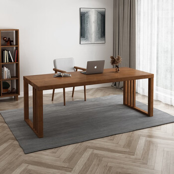 百益永进实木客厅大书桌现代简约家用北欧长桌子工作台卧室书房办公