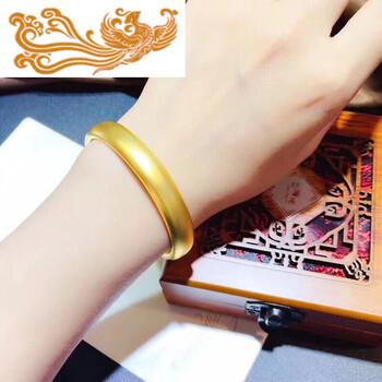 老凤凰黄金手镯999足金古法大明咒心经女款金镯子古法传承送老婆送