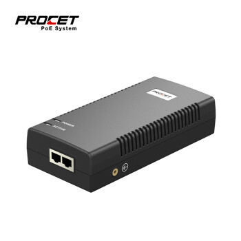 PROCET PT-PSE106GBRN 千兆传输 单端口PoE供电器90W大功率 PoE电源 防雷 黑色