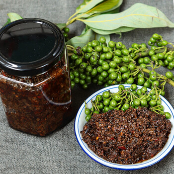 巢浩云南特产德宏木姜子酱下饭菜自制拌饭山胡椒酱辣椒酱酱拌面酱 1瓶