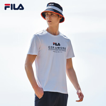 斐乐(fila)男子运动短袖t恤2024夏新款舒适休闲透气凉爽纯棉短袖上衣