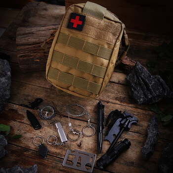 多功能急救包野外生存装备工具盒sos应急求生组合套装包户外旅行 战术