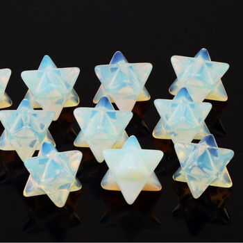 唯诚天然水晶紫晶粉晶梅尔卡巴六芒星吊坠大卫之星几何灵气疗愈饰品