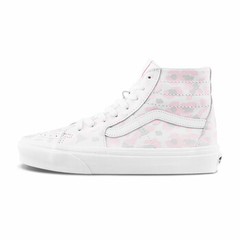 vans范斯官方 樱花粉豹纹白色女鞋sk8-hi高帮板鞋运动鞋 粉色/白色 45