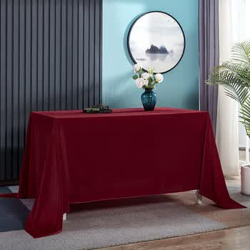 会议桌布办公室摆地摊红色绒布展会布料长方形台布酒红色桌布235米