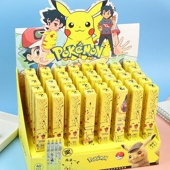 轩弘轩弘x 卡通宝可梦按压式子弹头黑色中性笔盲盒装学生便携 皮卡丘