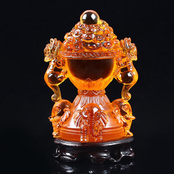 2022新款财象高升琉璃摆件 极上金多宝财象高升吉祥宏琉璃摆件铜太岁