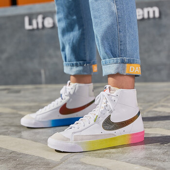 耐克Nike Blazer 开拓者白彩虹镭射渐变中帮运动鞋板鞋男鞋CZ8653-136 43【图片价格品牌报价】-京东