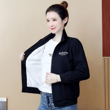 南极人女士衣服双层带里布短外套女春秋新款韩版休闲时尚夹克ins潮