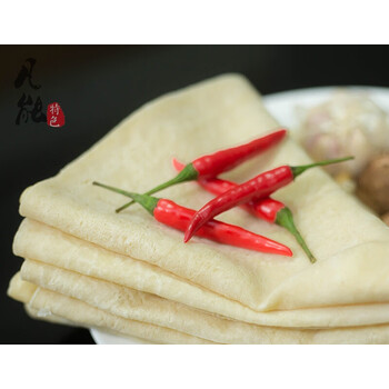 5张 湖北荆州特产农家手工新鲜豆皮子湿豆皮炒活豆皮现做现发豆丝500g