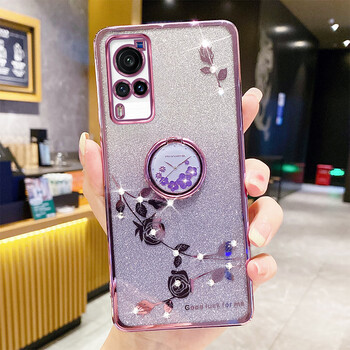 x60pro新款女网红保护套潮硅胶电镀镜头全包软壳水钻闪粉 【丁香紫】