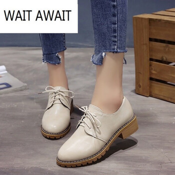 waitawait系鞋带皮鞋英伦风女士有鞋带的绑带四季女生正装上班春季