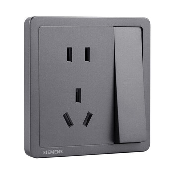 西门子(siemens)致典 10a 二三极插座带双控开关5ub14343nc072p深灰银