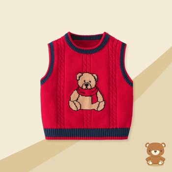 史努比(snoopy)婴儿马甲春秋男宝宝针织衫小背心婴幼儿男童坎肩儿