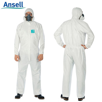 安思尔(Ansell)防护服隔离服无尘防尘服连体一次性防护衣隔离衣特卫强静电衣标准款2000L码