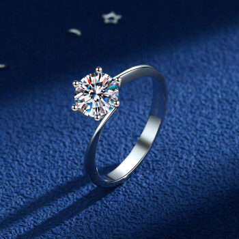 默福莫桑石戒指钻石1克拉情侣对戒一对求婚结婚钻戒男女友莫桑石六爪