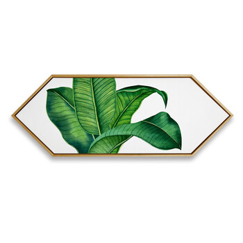 民宿床头山水装饰画创意八边形装饰画绿植六边形框画长方形北欧挂画仟