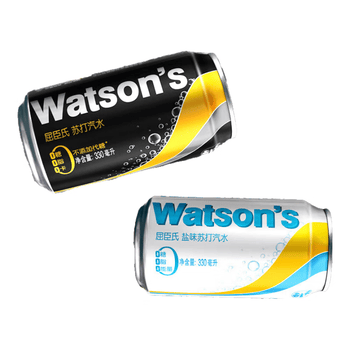 屈臣氏（Watsons）苏打水气泡饮料0糖0卡0脂330mL*24罐混合（原味20罐+盐味4罐