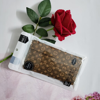 网红印花口罩印花炸街潮牌印花口罩成人三层加厚防护熔喷防尘 1#棕色