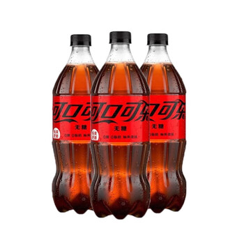 可口可乐(coca-cola)无糖可乐888ml*6瓶大瓶畅饮碳酸饮料夏日经典汽水