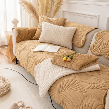 欧芬莱冬季沙发垫毛绒防滑加厚坐垫子简约现代冬款皮实木沙发套罩盖巾
