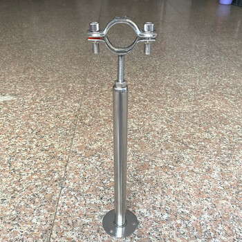 加长不锈钢固定支架天然气管道固定夹家用抱箍 管夹内径48-51调节高度