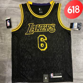 zkhe复古6号23号球衣24号高品质球衣 湖人:蛇纹:6号:詹姆斯 xl:52