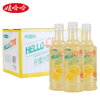 娃哈哈helloc柠檬复合果汁饮料450ml15瓶整箱复合酸甜乳味450ml15瓶