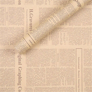 复古英文报纸牛皮纸鲜花包装纸英文背景墙纸包书纸礼盒纸花束纸 灰色