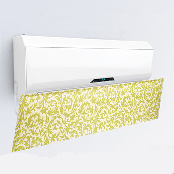 空调挡风板导风板防直吹坐月子空调出风口挡板空调防尘罩档冷 米色花