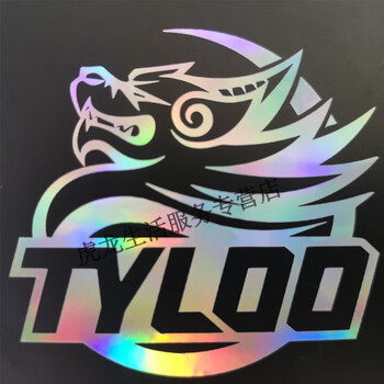 泰坦大眼印花贴纸大r咆哮皇冠ldlc全息navi镭射金贴s车贴tyloo12cm
